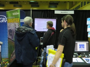 Technical Director Bob Basques mans the SharedGeo booth. 